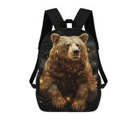 sinyumoney Golden Bear in Space Kinderrucksäcke, 3D-personalisierte Schulrucksäcke Für Jungen Und Mädchen, Große Schulrucksäcke, Freizeitrucksack 17inch