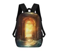 sinyumoney Golden Gateway to Paradise Schulrucksack Für Die Oberstufe, Freizeitrucksack Für Mädchen, Jungen Und Teenager 17inch