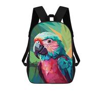 sinyumoney Green And Pink Parrot Rucksack Schulrucksack Freizeitrucksack Schul-Arbeits-Reisetasche Für Mädchen, Teenager-Mädchen 17inch