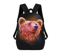 sinyumoney Grizzly Bear Abstract Schultaschen Großer, Leichter Freizeitrucksack - Perfekt Für Reisen, Arbeit Und Den Täglichen Gebrauch 17inch