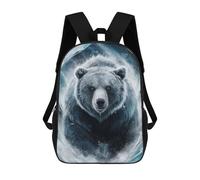 sinyumoney Grizzly Bear Breaking Ice 3D-gedruckter Schulrucksack Für Kinder, Modischer Freizeitrucksack Für Die Schule, Geräumiger Reiserucksack Für Kinder 17inch