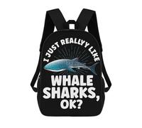 sinyumoney I Just Really Like Whale Kinderrucksack, Schultasche Für Kinder, 3D-gedruckte Schulrucksäcke Für Jungen Und Teenager, Schüler 17inch