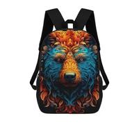 sinyumoney Kinder 17inch Schulrucksack 3D-gedruckt Colorful Bear Illustration-1 Schulrucksack Reiserucksack Freizeitrucksack Mit Großem Fassungsvermögen Für Jungen Und Mädchen