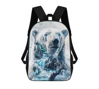 sinyumoney Kinder-Schulrucksack Arctic Majesty Polar Bear Schulrucksack, Freizeitrucksack, Reiserucksack, 3D-gedruckt, Jungen, Mädchen, Großer Tagesrucksack 17inch