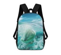 sinyumoney Kinder-Schulrucksack The Swimming Polar Bear Schulrucksack, Freizeitrucksack, Reiserucksack, 3D-gedruckt, Jungen, Mädchen, Großer Tagesrucksack 17inch