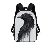 sinyumoney Kinderrucksack, Head Of Raven Schulrucksack Mit Großem Fassungsvermögen Für Schüler, Jungen, Mädchen, Erwachsene Und Jugendliche 17inch