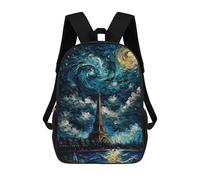 sinyumoney Kinderrucksack Lake at Eiffel Tower Schulrucksack 3D-Schultasche Kinderschulrucksack Schultaschen Modischer Rucksack Mit Tasche Büchertasche 17inch