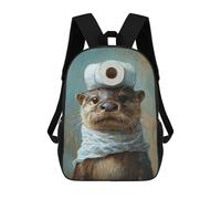 sinyumoney Kinderrucksack, Otter with Toilet Paper Roll on Head-2 Schulrucksack Mit Großem Fassungsvermögen Für Schüler, Jungen, Mädchen, Erwachsene Und Jugendliche 17inch