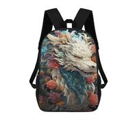 sinyumoney Kinderrucksack, Schultasche Fantasy Dragon Head Artwork Großer Rucksack Für Schüler, Jungen, Mädchen, Erwachsene Und Jugendliche 17inch