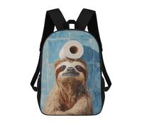 sinyumoney Kinderrucksack, Schultasche Sloth with Toilet Paper on Head-2 Großer Rucksack Für Schüler, Jungen, Mädchen, Erwachsene Und Jugendliche 17inch