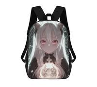 sinyumoney Kinderrucksäcke, Anime Cat Girl Holding Crystal Ball Kinderrucksack, Schulrucksack, 3D-gedruckter Rucksack, Reiserucksack, Modischer Rucksack, Wasserdichte Schultasche Für Kinder 17inch