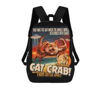 sinyumoney Kinderrucksäcke Giant Cat Crab Schulrucksack 3D-gedruckter Kinderschulrucksack Modischer Reiserucksack Für Kinder Schüler 17inch