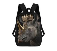 sinyumoney King Rhino Golden Art Deco Rucksack Wasserabweisender Reiserucksack Computertasche Für Schule/Arbeit/Reisen 17inch