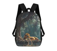 sinyumoney Lion Resting by Water Kinderrucksack, Schultasche Für Kinder, 3D-gedruckte Schulrucksäcke Für Jungen Und Teenager, Schüler 17inch