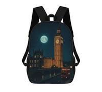 sinyumoney London at Night with Big Ben Schulrucksack, 3D-gedruckte Schultaschen, Laptop-Rucksack Für Jungen Und Mädchen, Für Kinder/Schüler/Erwachsene 17inch