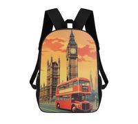 sinyumoney London's Iconic Red Bus And Big Ben Großer, Wasserabweisender Laptop-Rucksack Für Schule Und Freizeit - Ideal Für Reisen, Arbeit Und Den Täglichen Gebrauch 17inch