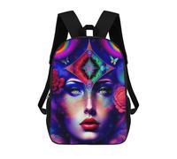 sinyumoney Mademoiselle Prismatic 3D-gedruckter Kinderschulrucksack Für Kinder, Geräumiger Reiserucksack, Büchertasche, Schulrucksack Für Kinder 17inch
