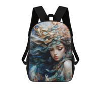 sinyumoney Magic of The Mermaid Kinderrucksack Mädchen 3D Schultaschen, Kinderrucksack Kleinkinder Schultasche, Freizeitrucksack Modische Schultasche 17inch