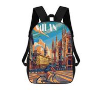 sinyumoney Milan Streets Schulrucksack, Business-Laptop-Rucksack, Unisex-Freizeitrucksack Für Jungen/Mädchen/Teenager 17inch
