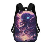 sinyumoney Monstrous Sea Monster Storm Kinderrucksack, 43 Cm, Schulrucksack, 3D-gedruckter Cartoon-Schulrucksack Für Jungen Und Teenager