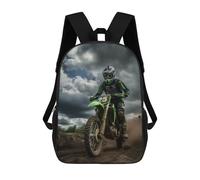 sinyumoney Motocross Rider Kinderrucksäcke Schulrucksack 3D-gedruckter Rucksack Für Kinder Reiserucksäcke Büchertaschen Schultasche Für Kinder 17inch