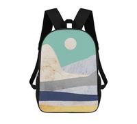 sinyumoney Mountain Collage Kinderrucksack, 3D-gedruckter Schulrucksack, Rucksack Für Jungen Und Mädchen, Verstellbarer Schulrucksack Für Die Grundschule 17inch