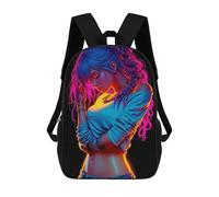 sinyumoney Neon Girl Portrait Rucksack Schulrucksack Freizeitrucksack Schul-Arbeit Reisetasche - Perfekt Für Reisen, Arbeit Und Den Täglichen Gebrauch 17inch