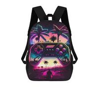 sinyumoney Neon Paradise Gaming Horizon Schulrucksack, Freizeitrucksack, Schulrucksack, Arbeitsrucksack, Reiserucksack Für Campus, Outdoor-Aktivitäten, Sport 17inch