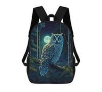 sinyumoney Night Owl in Moonlit Forest Schulrucksack, Freizeitrucksack, Schul-, Arbeits- Und Reiserucksack Für Männer, Frauen Und Teenager 17inch