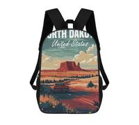 sinyumoney North Dakota Road Trip Leichter Schulrucksack, Schultasche, Tagesrucksack, Bücherrucksack Für Herren/Damen 17inch
