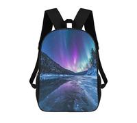 sinyumoney Northern Lights Reflecting on Frozen Lake Rucksack, Schulrucksack, Business-Rucksack, Strapazierfähige Laptoptasche Für Mädchen, Teenager 17inch