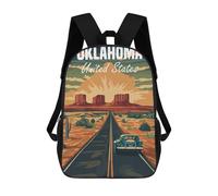 sinyumoney Oklahoma Road Trip Großer, Wasserabweisender Schulrucksack Für Laptops, Geeignet Für Teenager, Mädchen, Jungen, Frauen Und Männer 17inch