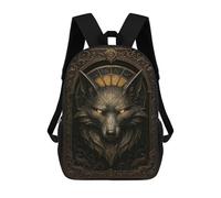 sinyumoney Ornate Fox Head - Gothic Elegance Fantasy Poster Schulrucksack, Wasserabweisender Schulrucksack, Business-Rucksack Für Damen Und Herren 17inch