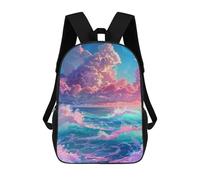 sinyumoney Pastel Ocean Waves Rucksack Freizeitrucksack Schul- Und Arbeitsrucksack Reisetasche Für Männer, Frauen Und Teenager 17inch