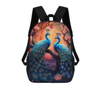 sinyumoney Peacock Paradise Fantasy Artwork Leichter Schulrucksack, Tagesrucksack, Schulrucksack Für College, Camping, Outdoor-Abenteuer Und Den Täglichen Gebrauch 17inch