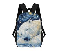 sinyumoney Polar Bear Starry Night Schulrucksack Für Die Oberstufe, Freizeitrucksack Für Mädchen, Jungen Und Teenager 17inch