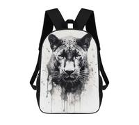 sinyumoney Puma Beauty Black Ink Rucksäcke Für Kinder, Schulranzen, 3D-gedruckte Rucksäcke, Rucksäcke Für Grund- Und Mittelschüler (Jungen Und Mädchen) 17inch