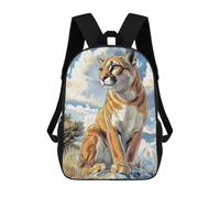 sinyumoney Puma I Cougar Illustration Rucksack Schulrucksack Freizeitrucksack Tagesrucksack Schul-Arbeits-Reisetasche Für Herren/Damen 17inch