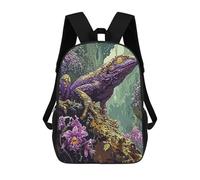 sinyumoney Purple Alien Monster Schulrucksack, 3D-gedruckter Kinderrucksack Für Jungen Und Mädchen, Schulrucksack, Reiserucksack 17inch