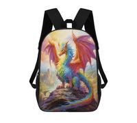 sinyumoney Rainbow Dragon Majesty Schulrucksack, 3D-gedruckt, Jungen Mädchen Schultasche, Kinderrucksack, Reiserucksack 17inch
