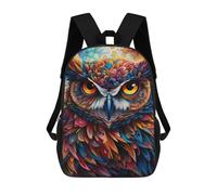 sinyumoney Rainbow Gorilla in Paradise Kinder-Schulrucksack, 3D-Druck, modische Schultasche, lässige Schultasche für Jungen, Grund- und Mittelschüler, Bunte, abstrakte Eule Art-10, 17"