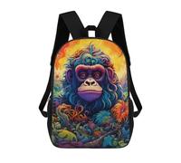 sinyumoney Rainbow Gorilla in Paradise Rucksack, Freizeitrucksack, Schulrucksack, Arbeitsrucksack, Reiserucksack - Perfekt Für Reisen, Arbeit Und Den Täglichen Gebrauch 17inch