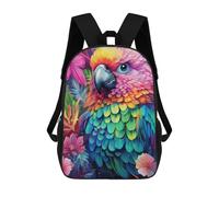 sinyumoney Rainbow Parrot in Paradise Rucksack, Freizeitrucksack, Schulrucksack, Arbeitsrucksack, Reiserucksack - Perfekt Für Reisen, Arbeit Und Den Täglichen Gebrauch 17inch