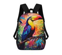 sinyumoney Rainbow Toucan in Paradise Rucksack Schulrucksack Freizeitrucksack Schul-Arbeits-Reiserucksack Für Jungen/Mädchen/Teenager 17inch