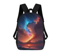 sinyumoney Red And Blue Epic Sky Rucksack Kinder Schulrucksack Schultasche 3D-gedruckter Modischer Schulrucksack Für Jungen Grund- Und Mittelschüler 17inch