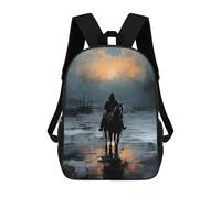 sinyumoney Red Eyes Rider Schulrucksack Für Teenager, 3D-Druck, Verstellbar, Modische Tasche Mit Fächern Für Kinder, Jungen, Mädchen, Schüler Und Jugendliche 17inch