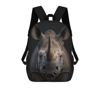 sinyumoney Rhino AI Generative Kinderrucksäcke, Schulrucksack, 3D-gedruckter Rucksack Für Kinder, Reiserucksack, Büchertasche, Kinder-Schultasche 17inch Schultasche