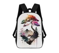 sinyumoney Rucksack für Kinder, modisch und lässig, Wasserfarben, japanische Kunst, 2, Schulrucksack, 3D-Druck, für Jungen, großer Rucksack