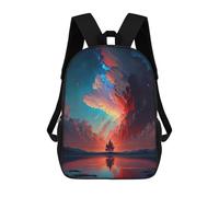 sinyumoney Rucksack mit 3D-Druck für Kinder, lässiger Rucksack, große Kapazität, Reisetasche für Laptop, Büchertasche, Epic Red and Blue Sky, 17"