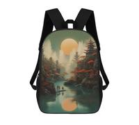 sinyumoney Rucksäcke mit 3D-Druck, Natur, Kirschblüten, für Kinder, Schultaschen, niedliche Reisetaschen, lässige Rucksäcke für Jungen, Japanische Fantasy 07, 17"
